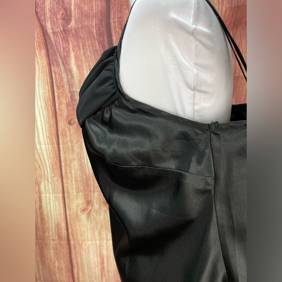 Lane Bryant black satin chiffon sequins adjustable straps camisole cami size 16 - Picture 4 of 17